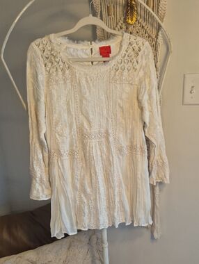 Christina Boho Lace Tunic Top Y2K